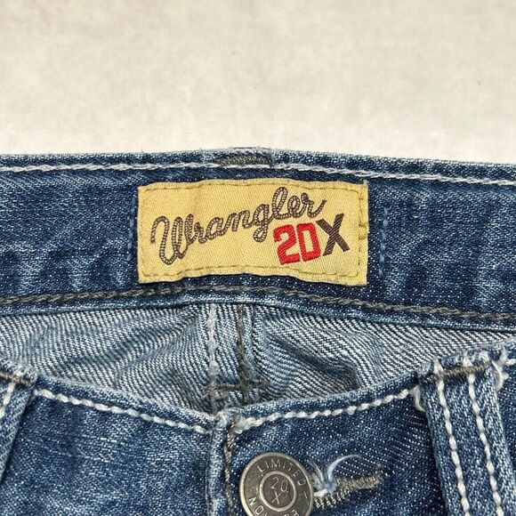 Wrangler 20X Denim Blue Jeans Boys Sz 12 Slim Adjustable Waist - Picture 7 of 8